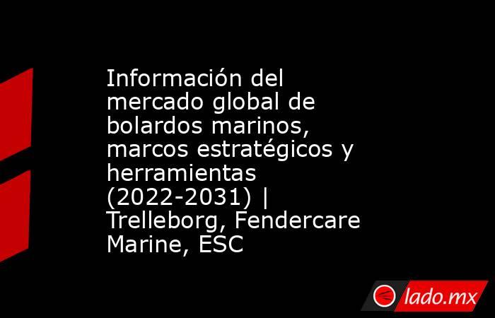 Información del mercado global de bolardos marinos, marcos estratégicos y herramientas (2022-2031) | Trelleborg, Fendercare Marine, ESC. Noticias en tiempo real