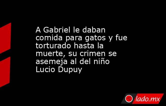 A Gabriel le daban comida para gatos y fue torturado hasta la muerte, su crimen se asemeja al del niño Lucio Dupuy. Noticias en tiempo real