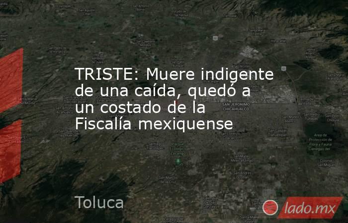 TRISTE: Muere indigente de una caída, quedó a un costado de la Fiscalía mexiquense. Noticias en tiempo real