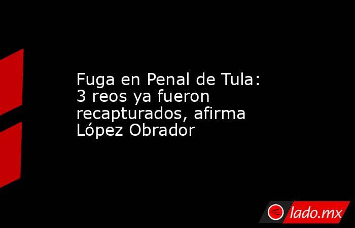 Fuga en Penal de Tula: 3 reos ya fueron recapturados, afirma López Obrador. Noticias en tiempo real