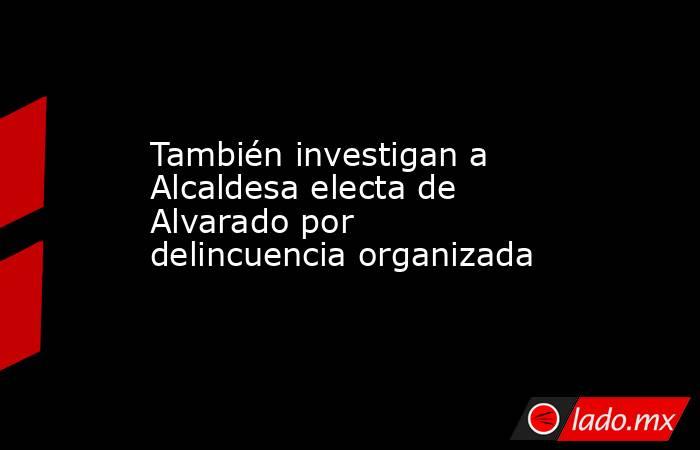 También investigan a Alcaldesa electa de Alvarado por delincuencia organizada. Noticias en tiempo real