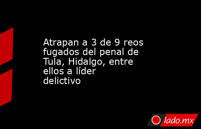 Atrapan a 3 de 9 reos fugados del penal de Tula, Hidalgo, entre ellos a líder delictivo. Noticias en tiempo real