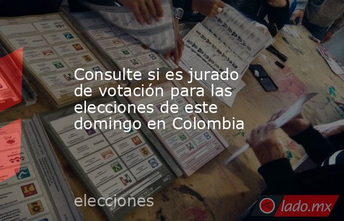 Consulte si es jurado de votación para las elecciones de este domingo en Colombia. Noticias en tiempo real