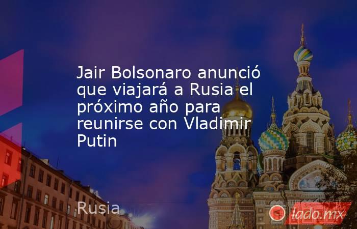 Jair Bolsonaro anunció que viajará a Rusia el próximo año para reunirse con Vladimir Putin. Noticias en tiempo real