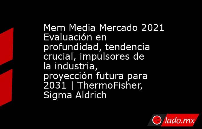 Mem Media Mercado 2021 Evaluación en profundidad, tendencia crucial, impulsores de la industria, proyección futura para 2031 | ThermoFisher, Sigma Aldrich. Noticias en tiempo real