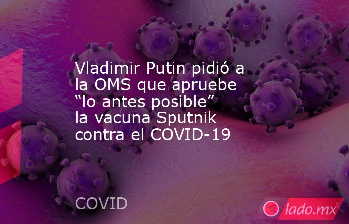 Vladimir Putin pidió a la OMS que apruebe “lo antes posible” la vacuna Sputnik contra el COVID-19. Noticias en tiempo real