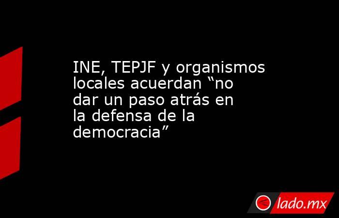 INE, TEPJF y organismos locales acuerdan “no dar un paso atrás en la defensa de la democracia”. Noticias en tiempo real