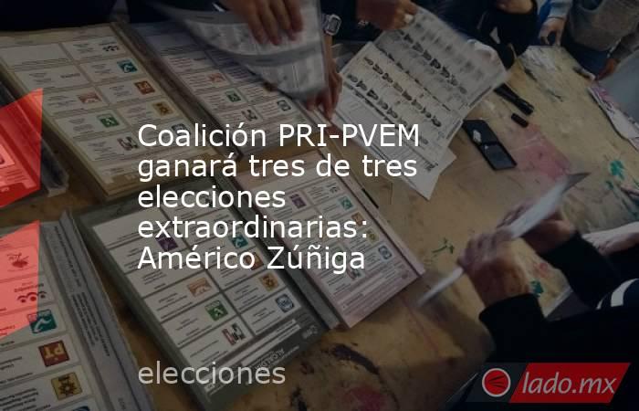 Coalición PRI-PVEM ganará tres de tres elecciones extraordinarias: Américo Zúñiga. Noticias en tiempo real