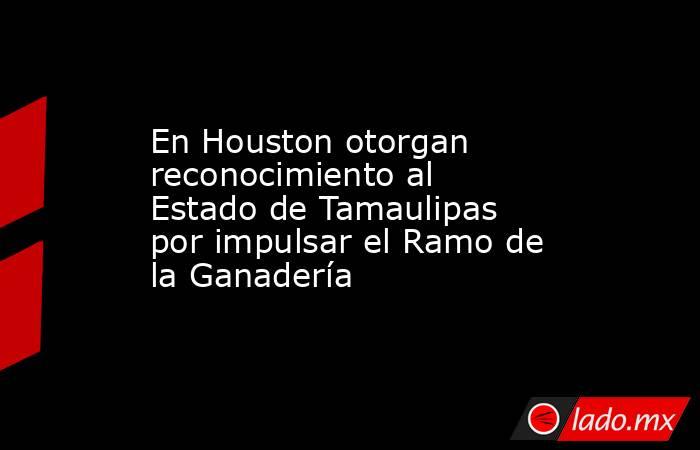 En Houston otorgan reconocimiento al Estado de Tamaulipas por impulsar el Ramo de la Ganadería. Noticias en tiempo real