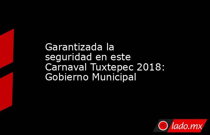 Garantizada la seguridad en este Carnaval Tuxtepec 2018: Gobierno Municipal. Noticias en tiempo real