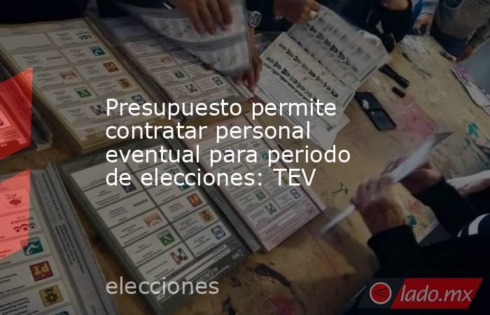 Presupuesto permite contratar personal eventual para periodo de elecciones: TEV. Noticias en tiempo real
