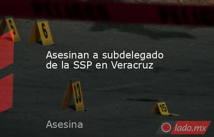 Asesinan a subdelegado de la SSP en Veracruz. Noticias en tiempo real