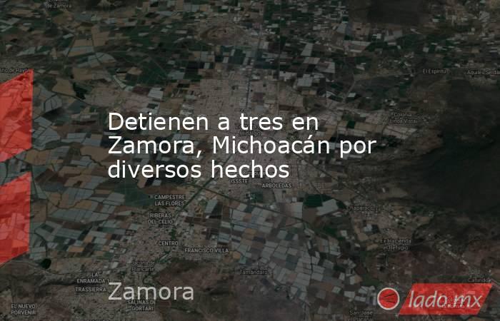 Detienen a tres en Zamora, Michoacán por diversos hechos. Noticias en tiempo real