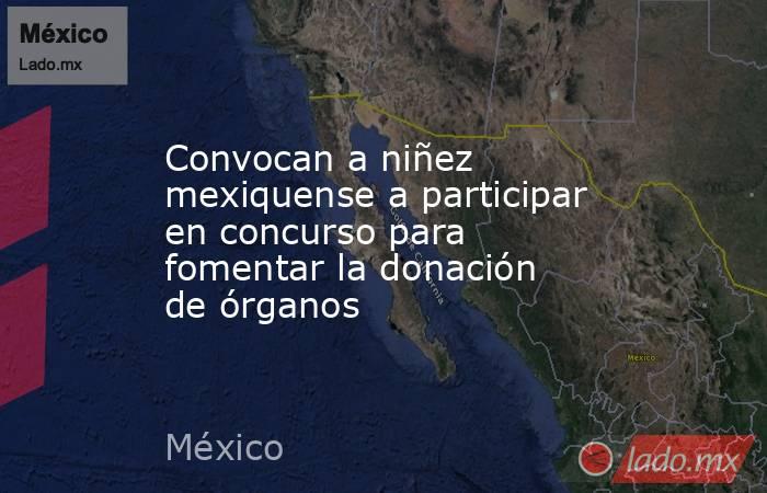 Convocan a niñez mexiquense a participar en concurso para fomentar la donación de órganos. Noticias en tiempo real