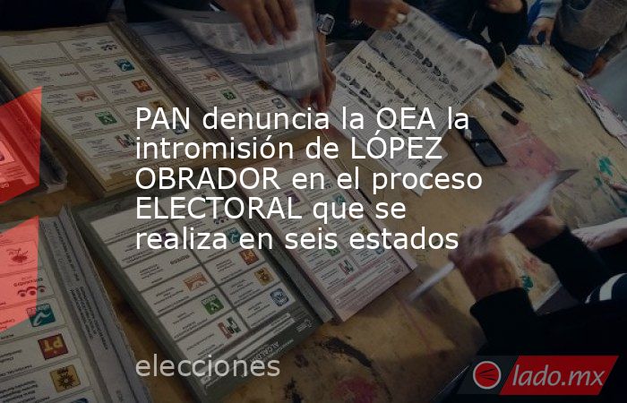 PAN denuncia la OEA la intromisión de LÓPEZ OBRADOR en el proceso ELECTORAL que se realiza en seis estados. Noticias en tiempo real